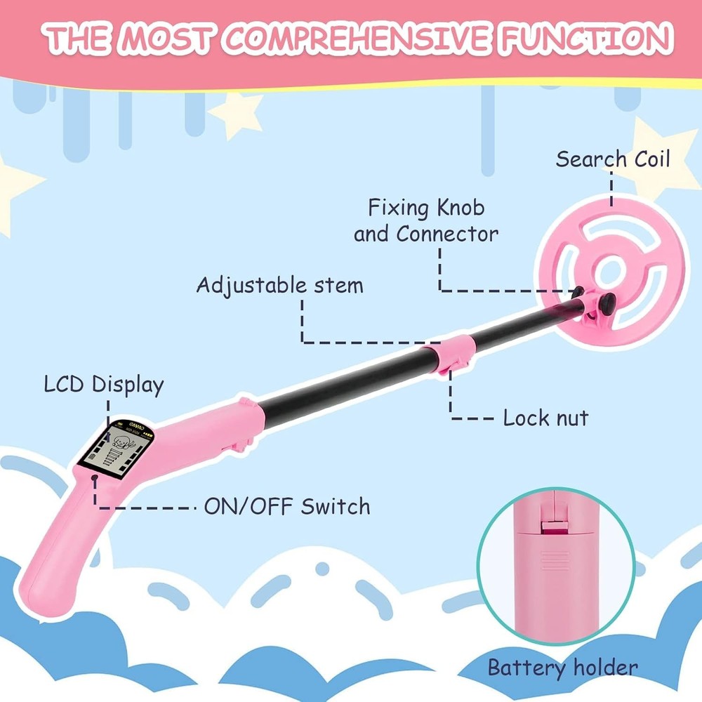 Kids Metal Detector with Intuitive LCD Display