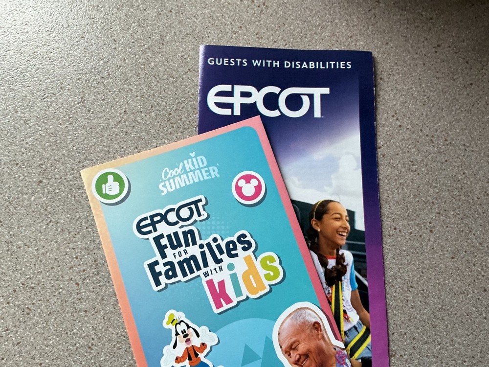 DISNEY WORLD FLORIDA. EPCOT Disability Guide Map + Child’s Guide. “FREE POST”