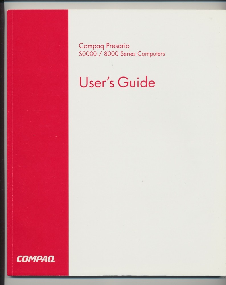 Compaq Presario S0000/8000 Series Desktop PC Computers User's Guide