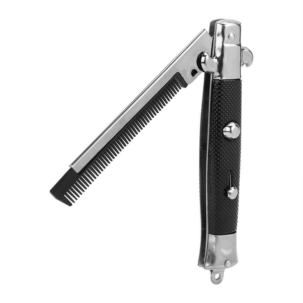 SWITCHBLADE COMB (Knife Looking) Push Button Automatic Pocket Hair Brush 9"
