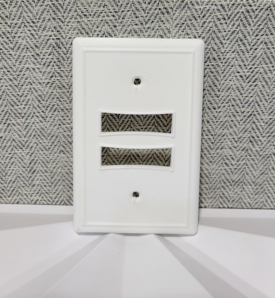 WHITE ONLY Duplex (2) Remcon Switch Plate Low Voltage Cover