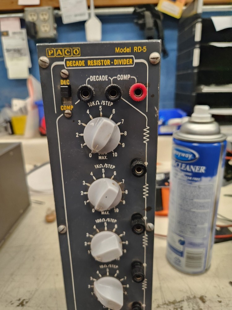 PACO RD-5, 5-Decade Precision Resistor Box 1, 10, 100, 1K, ohms