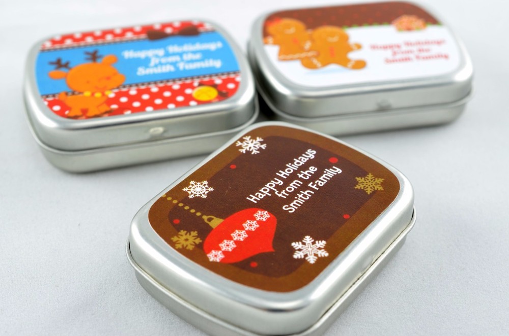 Red Stocking Personalized Christmas Round Sticker Labels-7 size avaiable