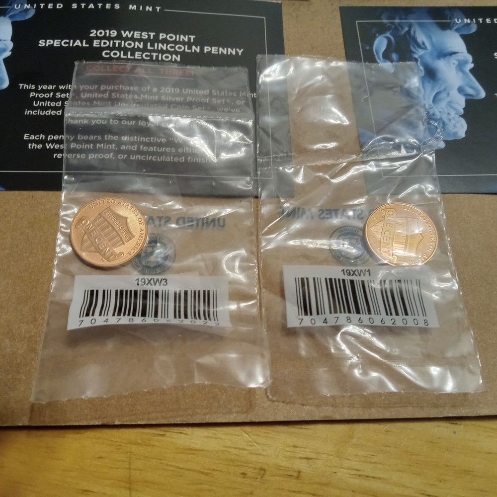 TWO 2019- W PROOF LINCOLN CENTS * REGULAR PROOF & REVERSE PROOF * 2 COIN SET !