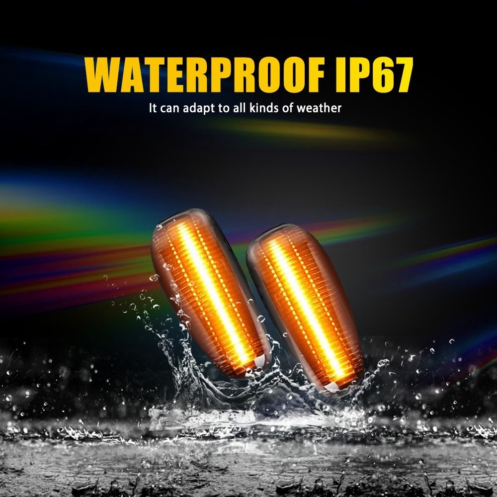 For 03-06 Dodge Sprinter Dynamic Sequential Smoked Lens LED Side Marker Light EW