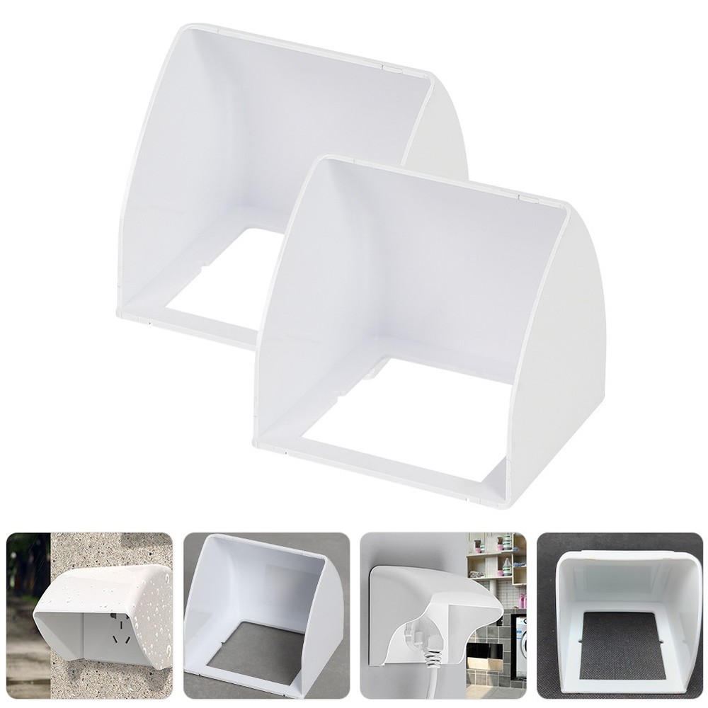 2 Pcs Plastic Bell Cover Doorbell Waterproof Protector Protective