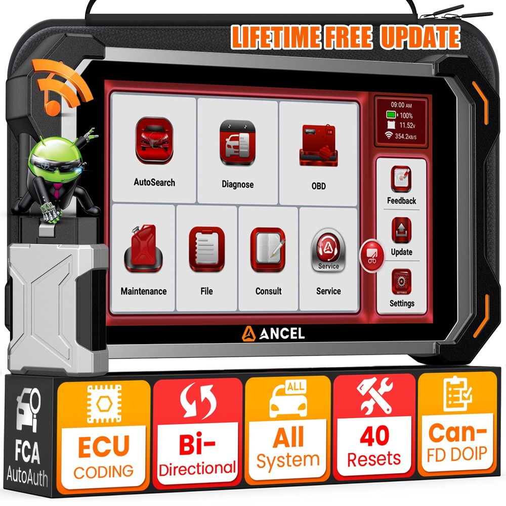 ANCEL DS600 BT Car Bidirectional Diagnostic Scanner ECU Coding Key Programming