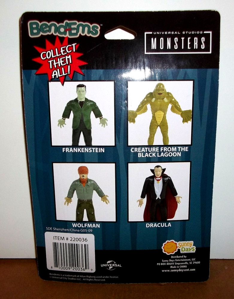 NEW - BENDEMS - UNIVERSAL STUDIOS MONSTERS - DRACULA - POSABLE - 5.5" ACT FIG