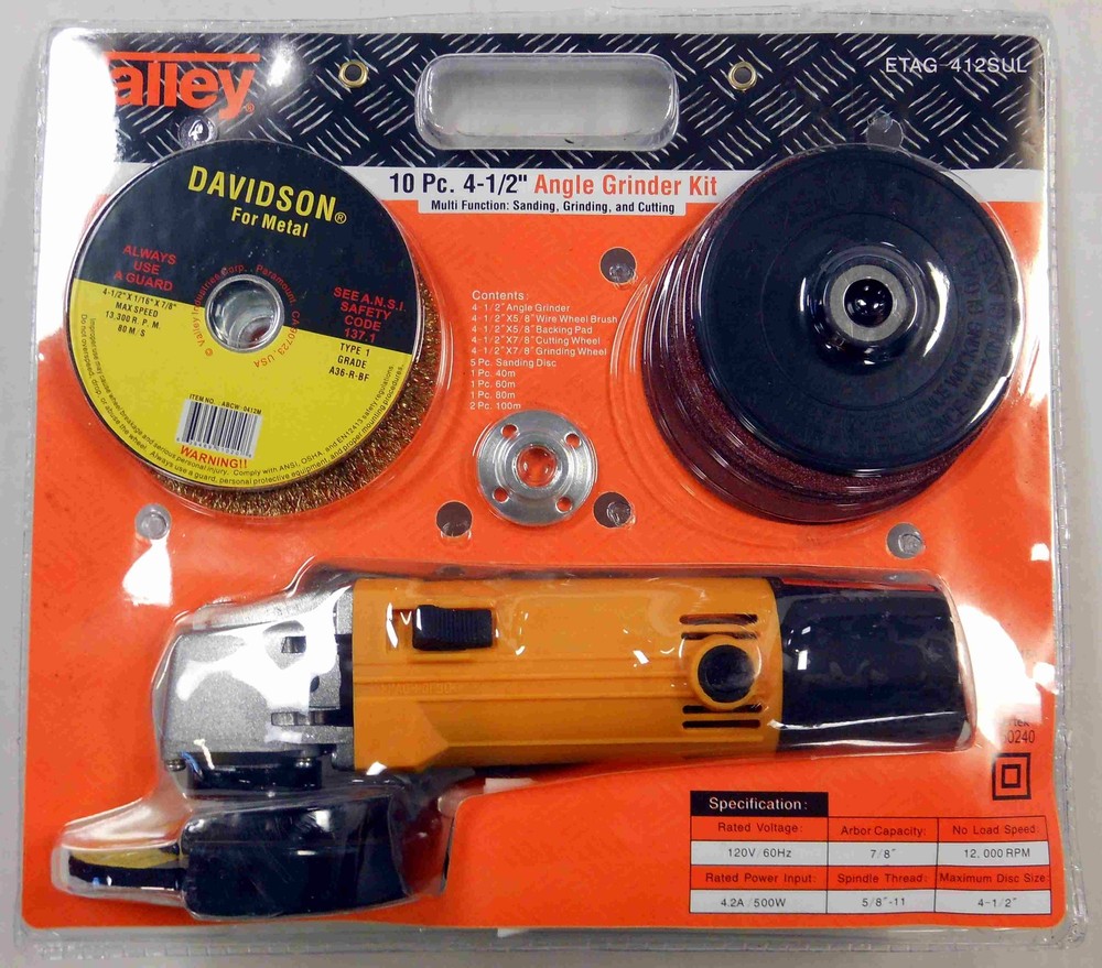 10PC 4-1/2" Angle Grinder with Wheels
