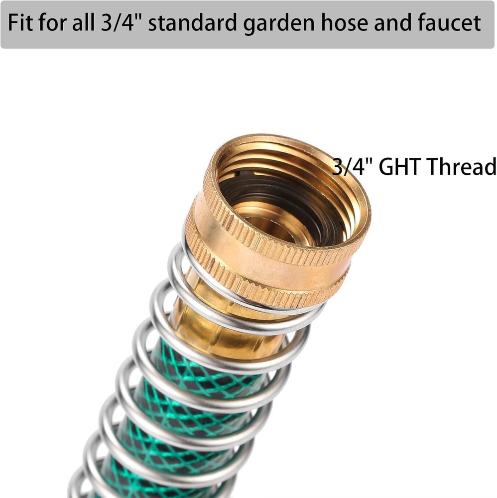 Garden Hose Extension Adapter, Hose Kink Protector with Coil Spring, 2 Pack