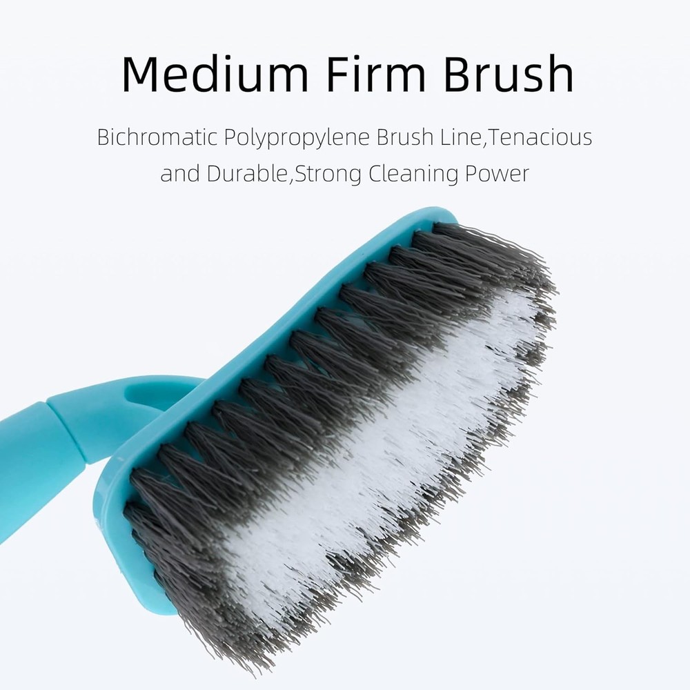 2-Pack Scrub Brush for Cleaning with Long Handle, Medium Firm Blue+grey