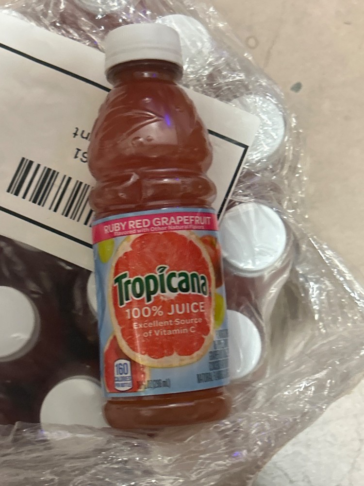 24 Pack Tropicana Ruby Red Grapefruit 100% Juice 10oz Bottles