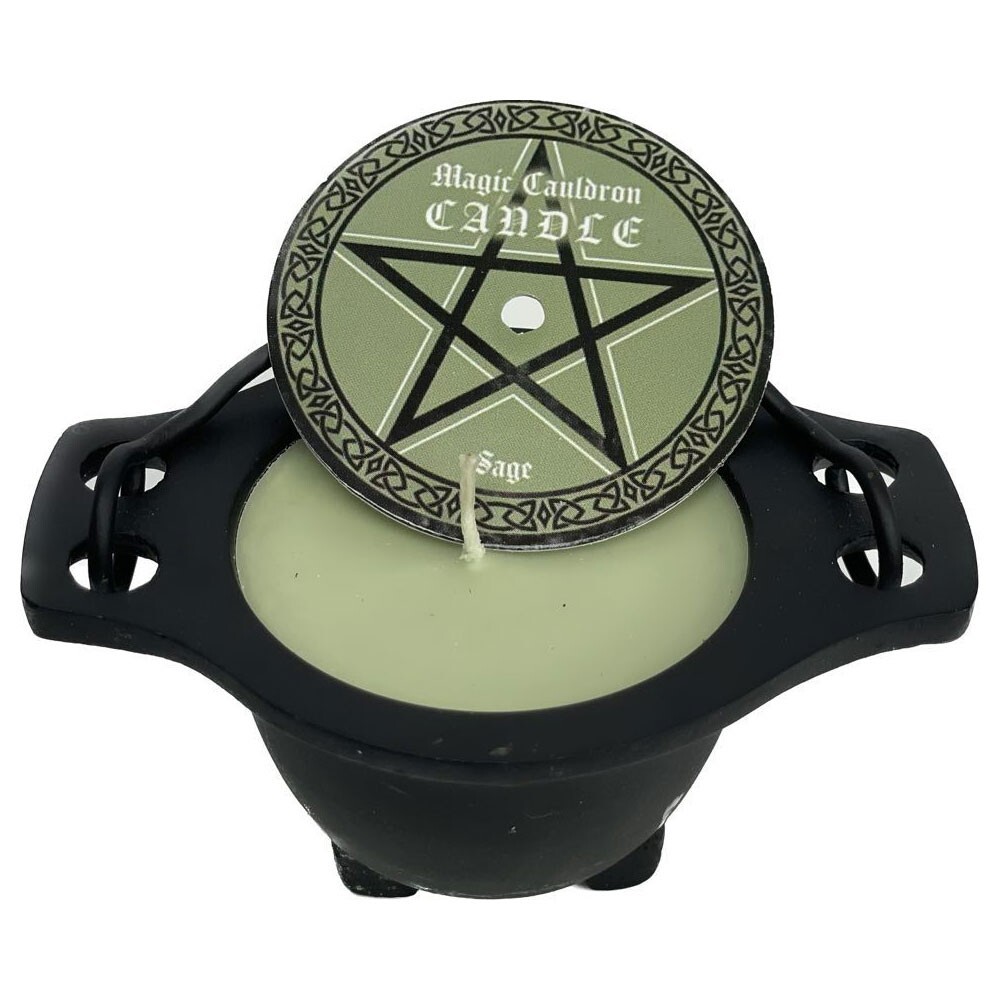 Sage Scented Candle in Cauldron