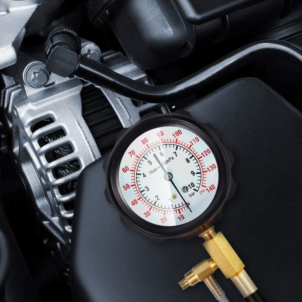Compact Auto Fuel Pressure Tester Kit - Rust-Resistant Brass, Safe Operation