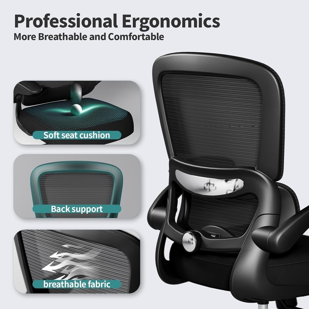 Adjustable Mesh Computer Chair with Rolling Wheels - Perfect for Gaming & Office