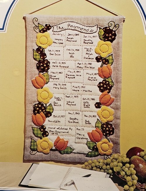 Vtg Fablique 3 D Dates To Remember Wall Hanging, Unopened Box