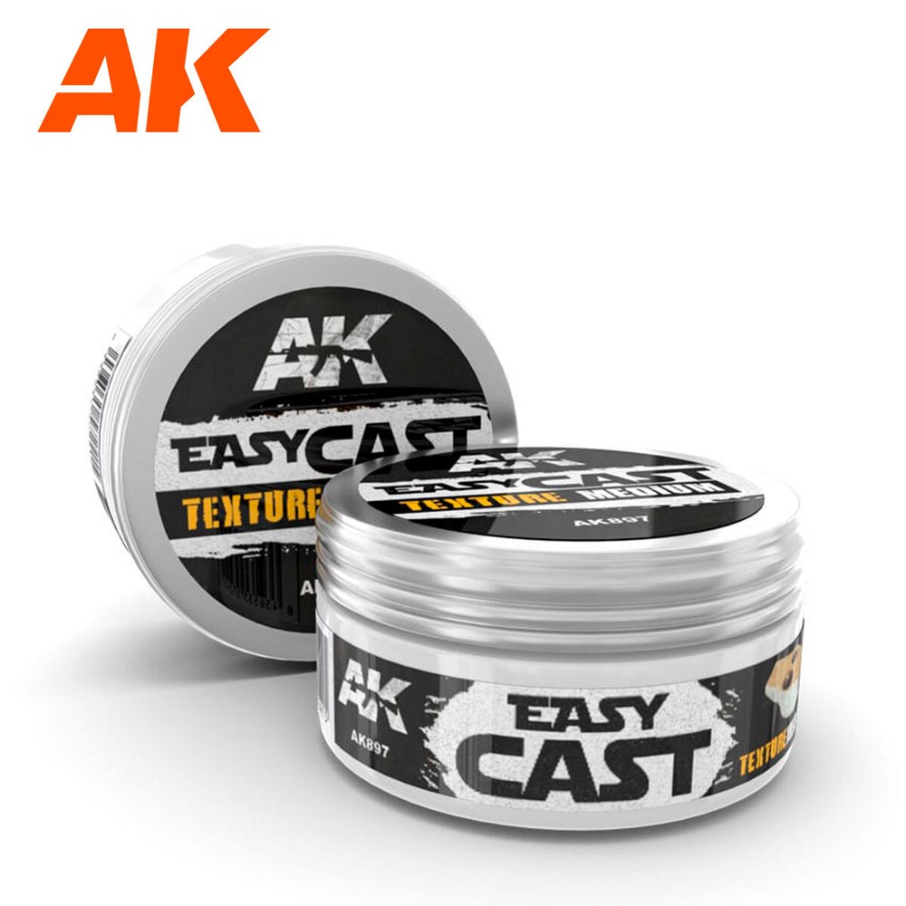 AK Interactive: EASY CAST - Texture Medium - Cast Iron Metal Effect - 130g