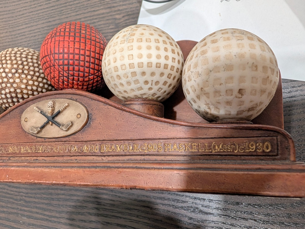 Vintage Golf Ball Evolution Display Set Warwick Feathery Gutta Haskell