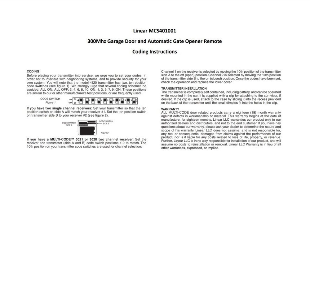 Multi-Code 2-Channel Visor Transmitter Soft Gray Original Version