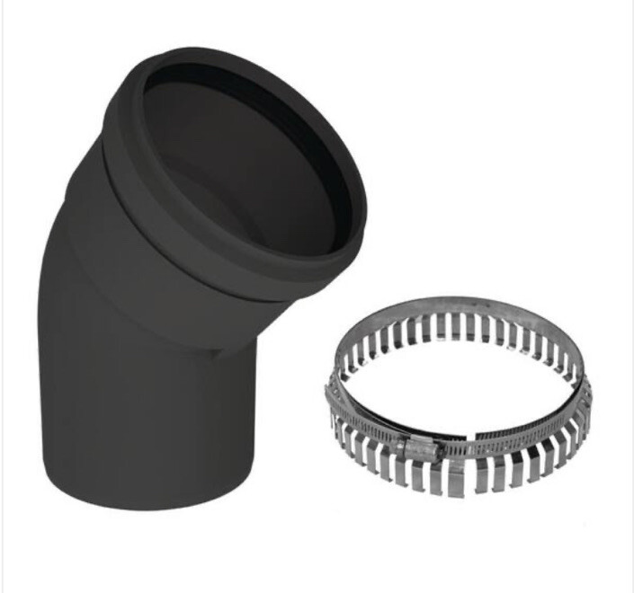 DuraVent PolyPro 2PPS-E45BC - 2" Single Wall PP - Elbow 45 Degree UV Black Qty:6