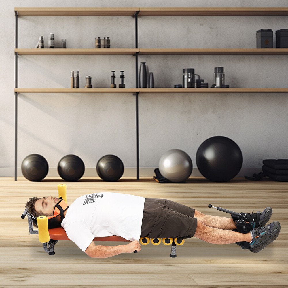 Back Lumbar Traction Stretch Bench Back Stretch Decompression Bench Moveable