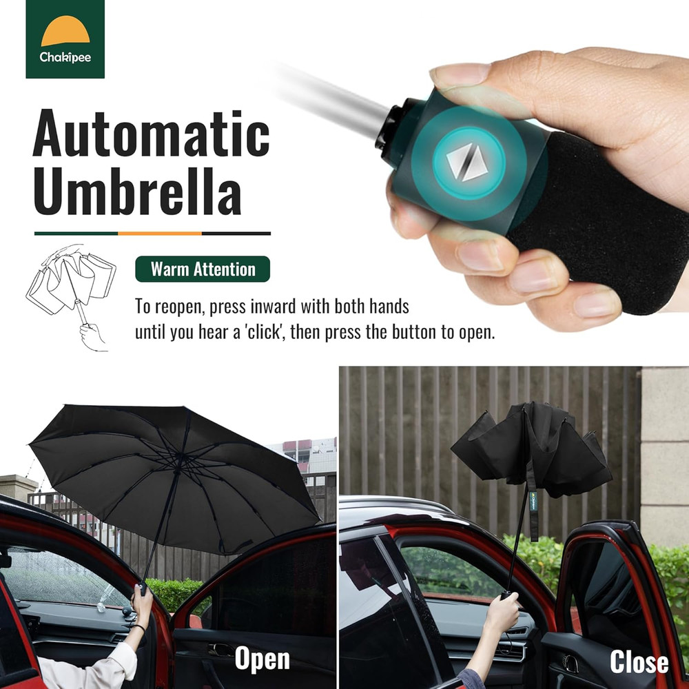 Automatic Windproof Travel Umbrella Compact Inverted Folding for Men Women