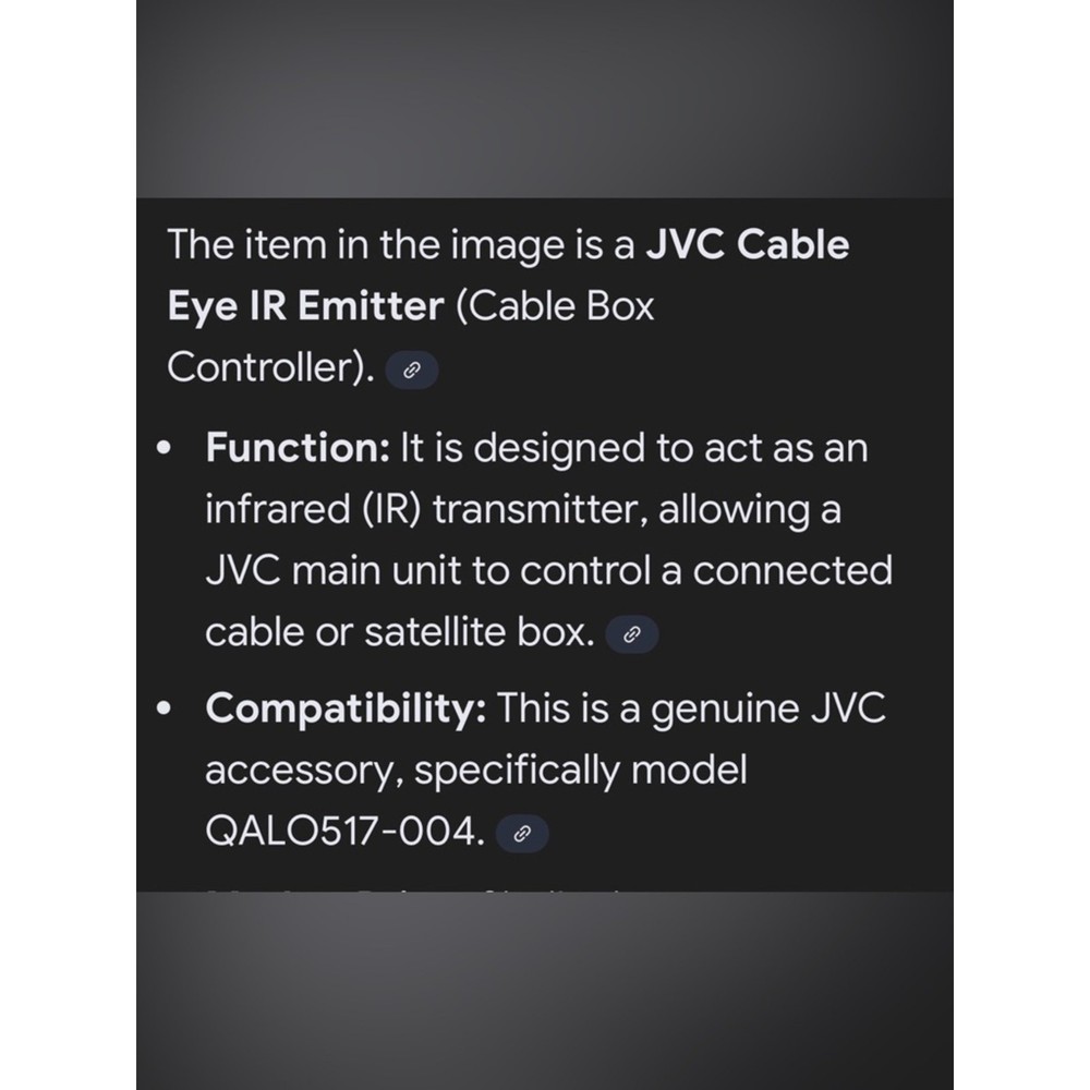JVC Cable Eye IR Receiver - Black