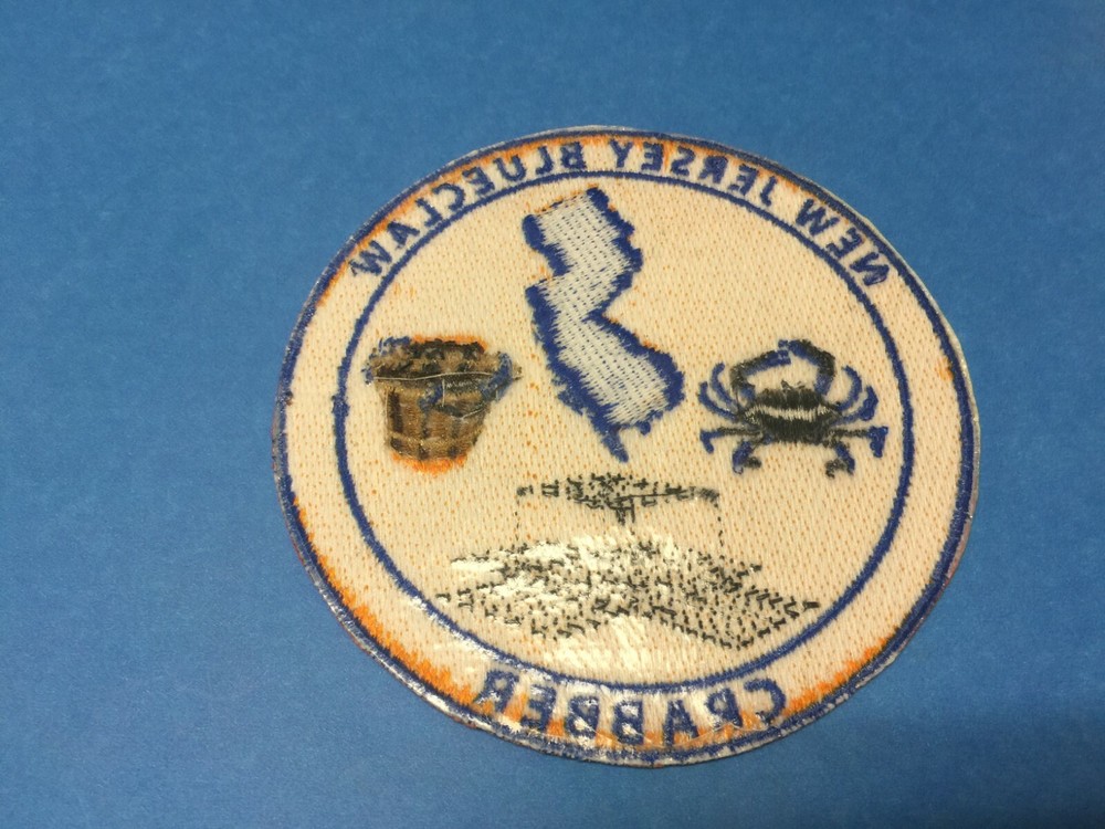 New jersey Blue Claw Crabber 4" Embroidered Iron On Patch