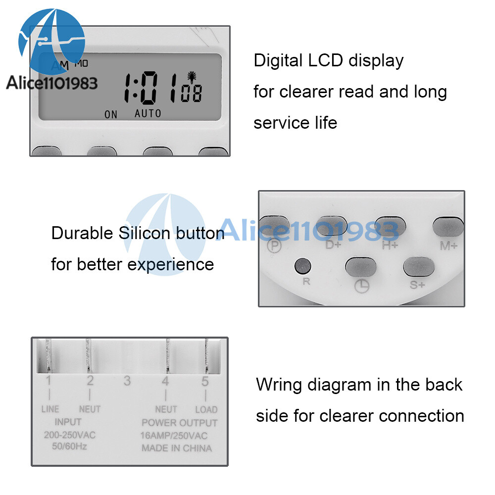 DC 12V 24V AC 110V CN101S Timer Switch Controller Automatic Cycle Timing Switch