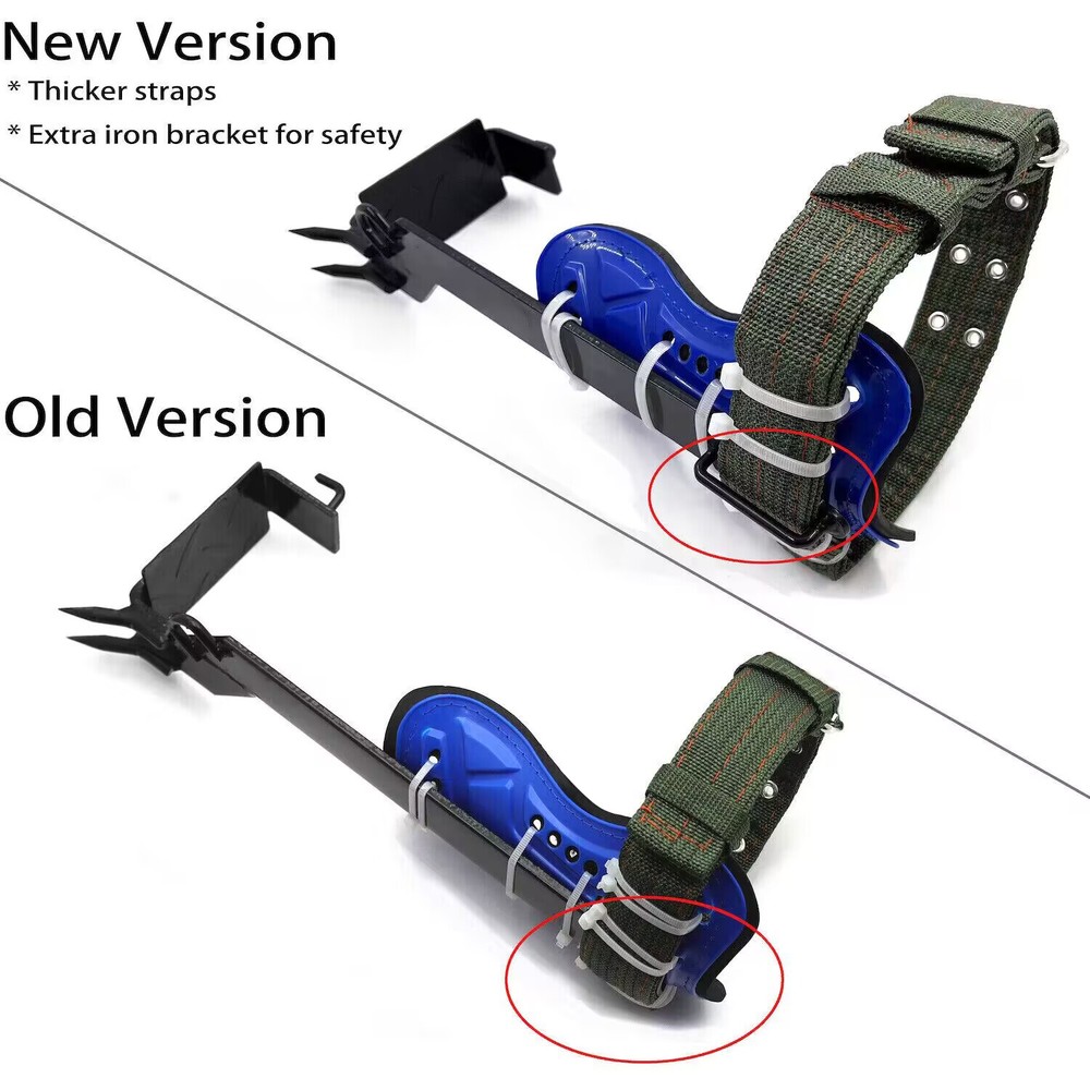 W/Safety Belt Tree/Pole Climbing Spike Set Strap Rope Stainless Adjustable