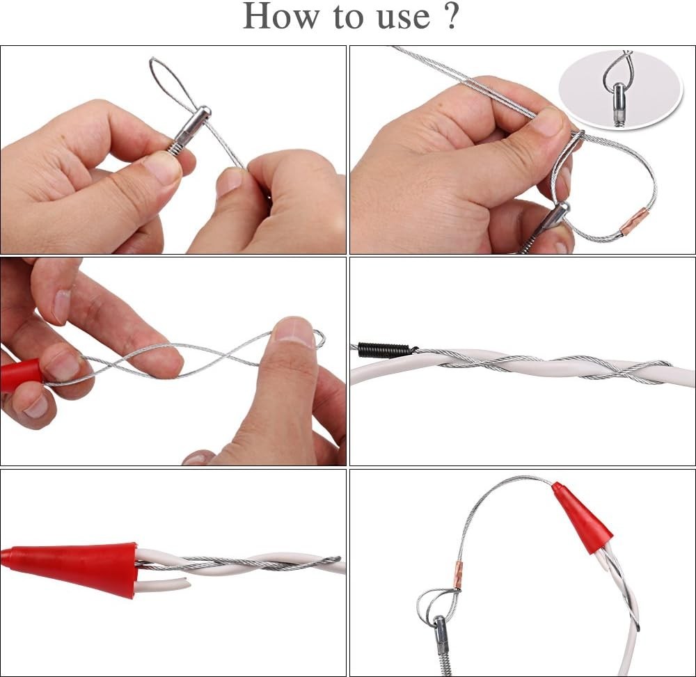 Flexible 49FT Fish Tape Wire Puller with Fastener for Efficient Wiring Tasks