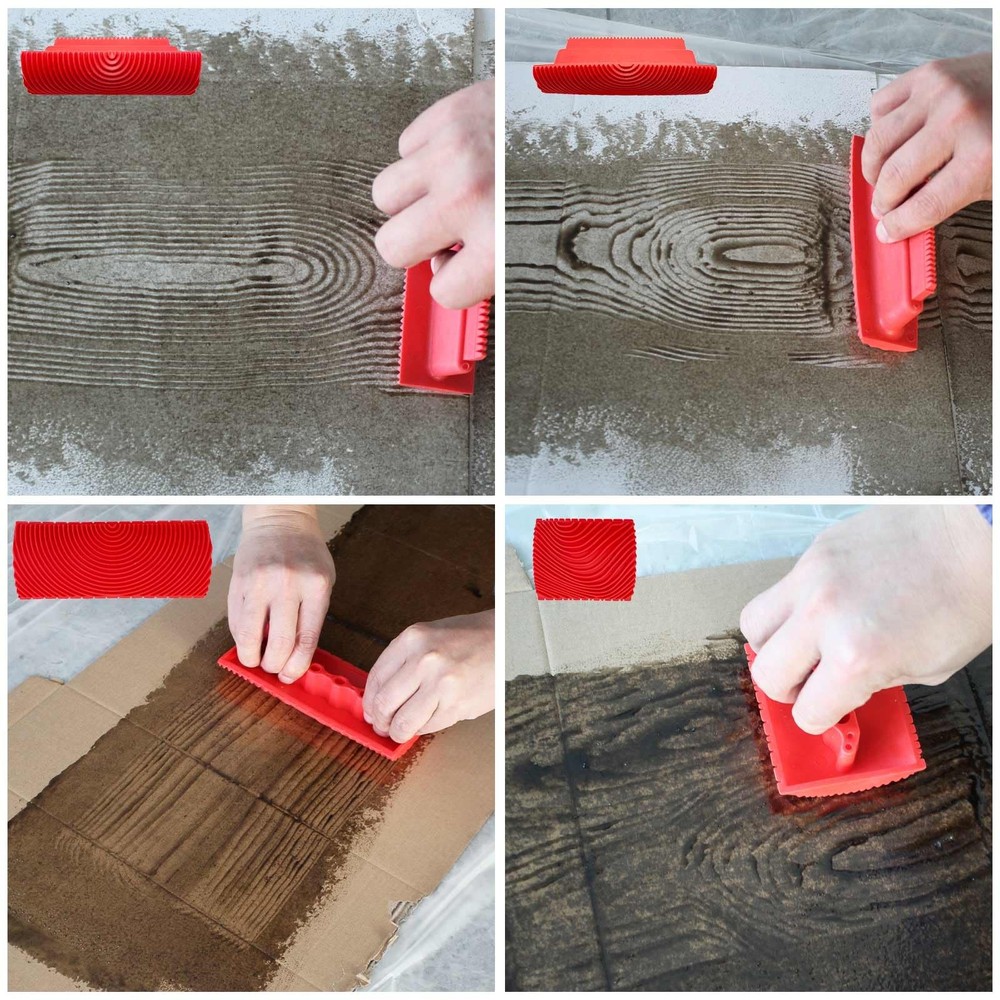 Wood Graining Tool, 4 PCS Grain Tool Set, Rubber Empaistic 4pcs, 4pcs