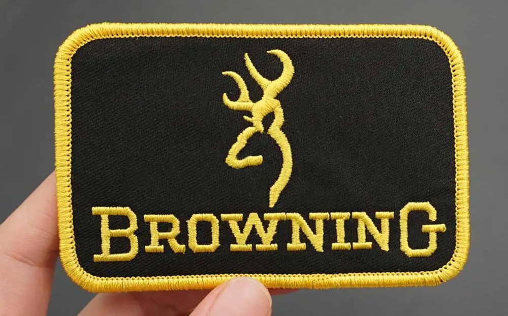 BROWNING FIREARMS VINTAGE STYLED 4" X 2 1/2" EMBROIDERED HOOK & LOOP PATCH...