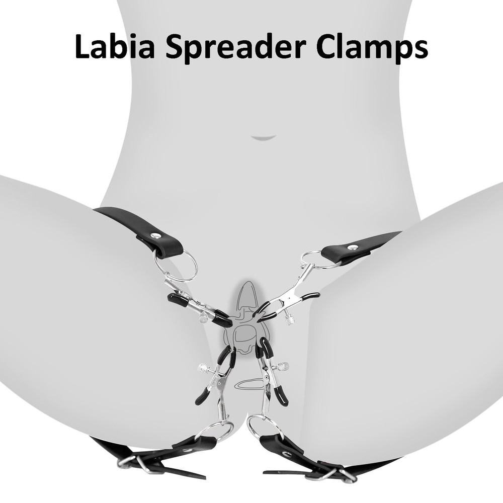 Adjustable Labia Spreader Straps with Clamps, BDSM Bondage Restraints Couples...