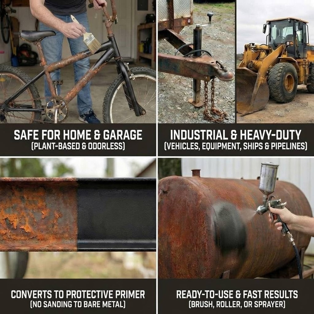 Rust Converter, Professional Plant-Based Metal Surface Prep, Industrial-Grade...