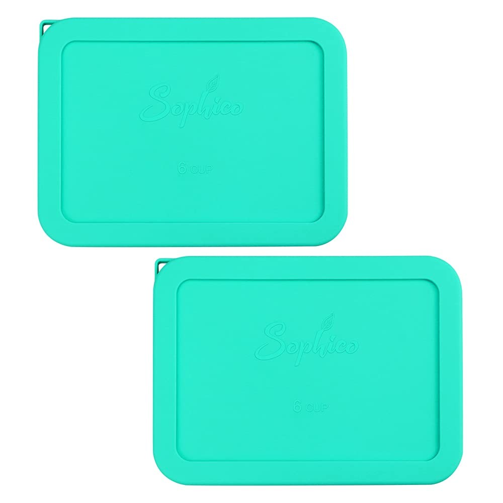 Sophico 6 Cup Rectangle Silicone Storage Cover Lids Replacement for Mint