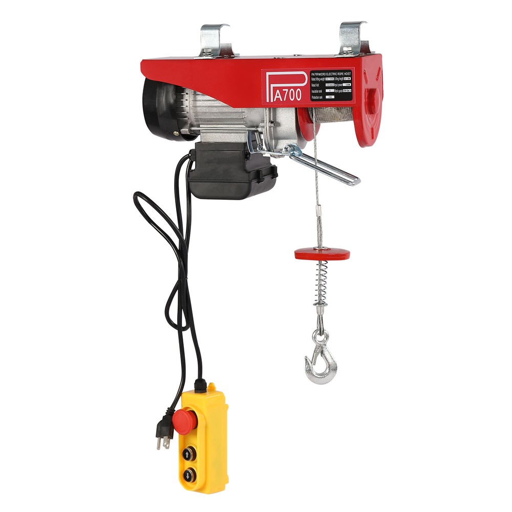 2200LBS Electric Hoist Winch Engine Crane with Wireless 110V