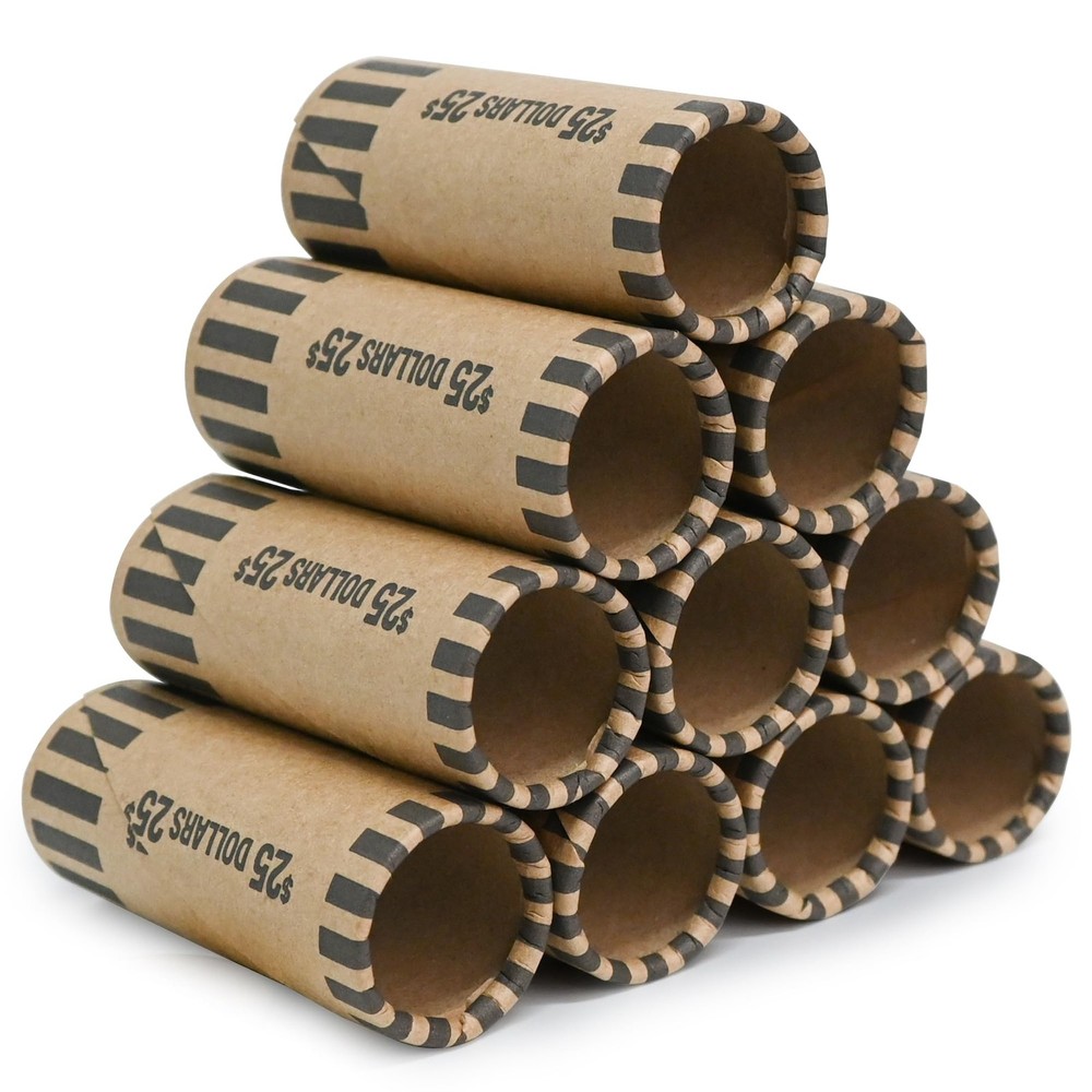 49 PCS Preformed Coin Wrappers Rolls -1 Dollars
