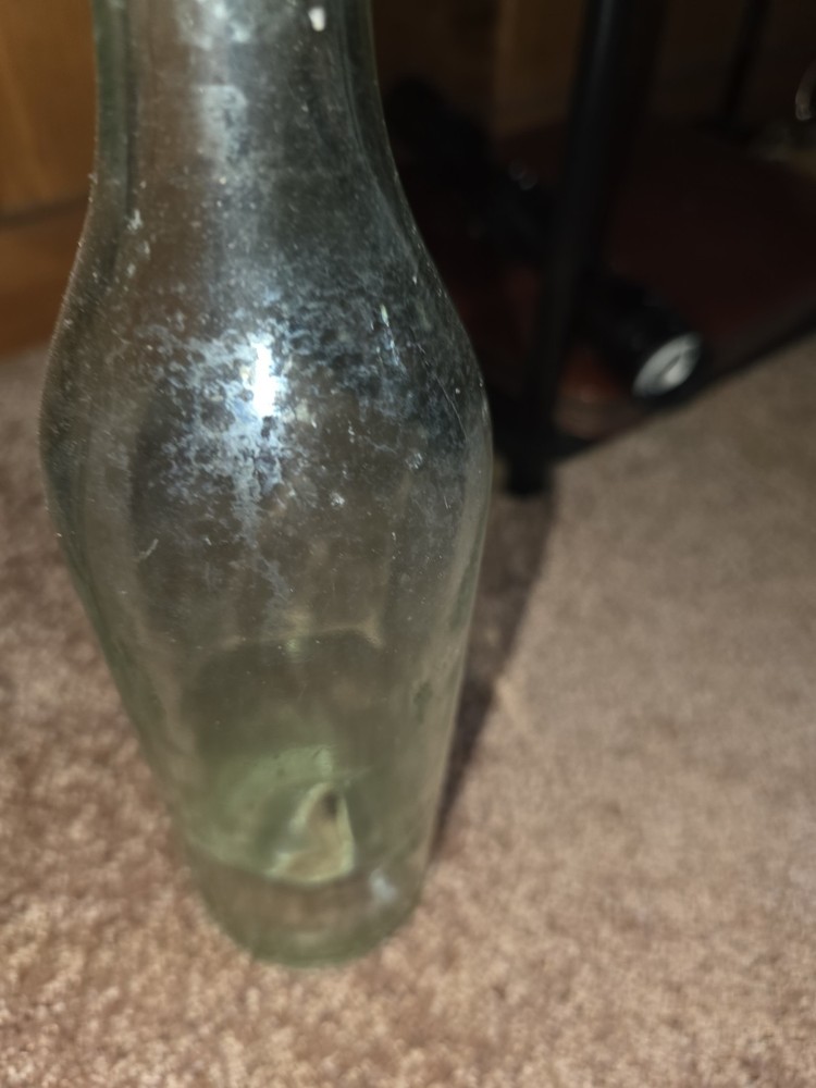 2 Vintage Clear Glass Bottles