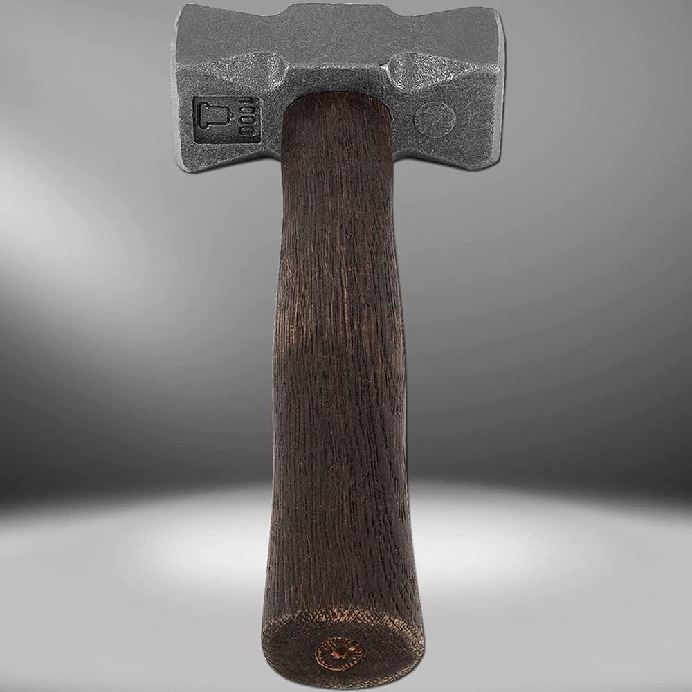 2.2LB Forging Square Hammer w/ Double Faces for Farrier Bladesmithing Blacksmith