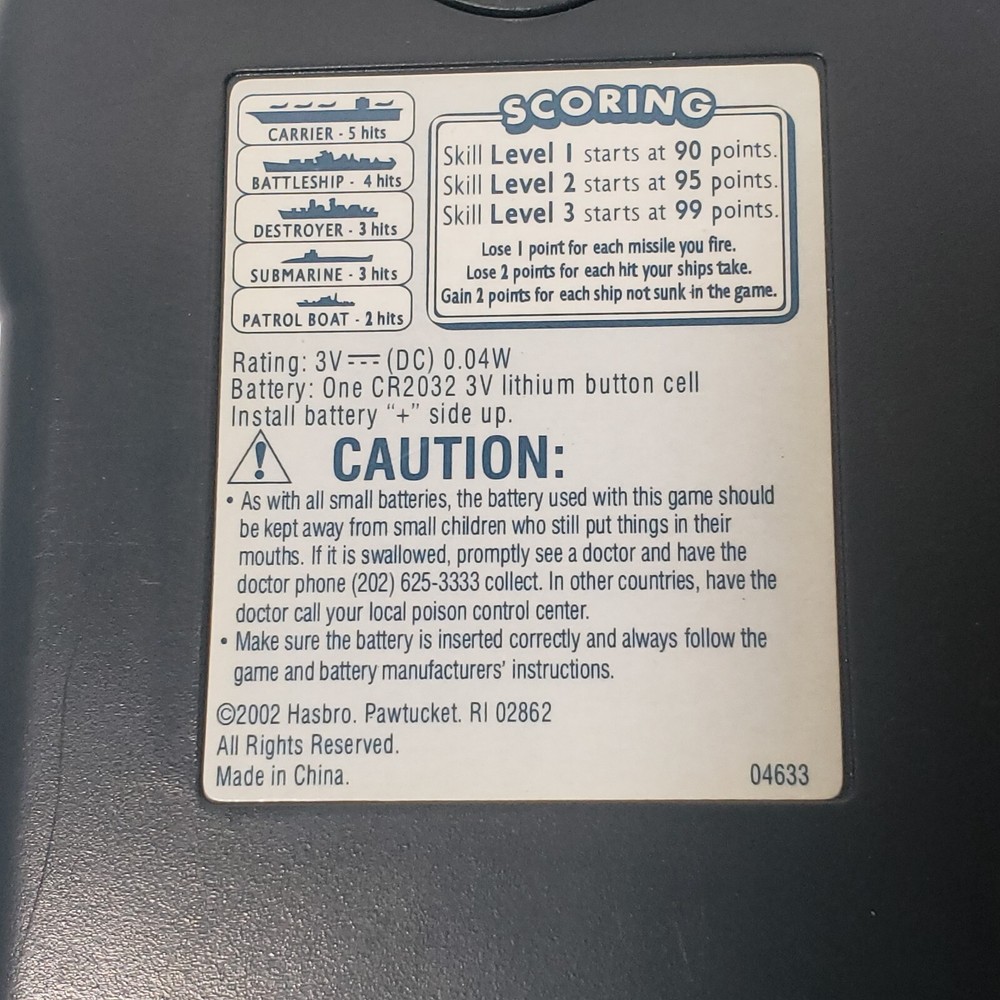2002 MB Hasbro Electronic Hand-Held Battleship LCD Game
