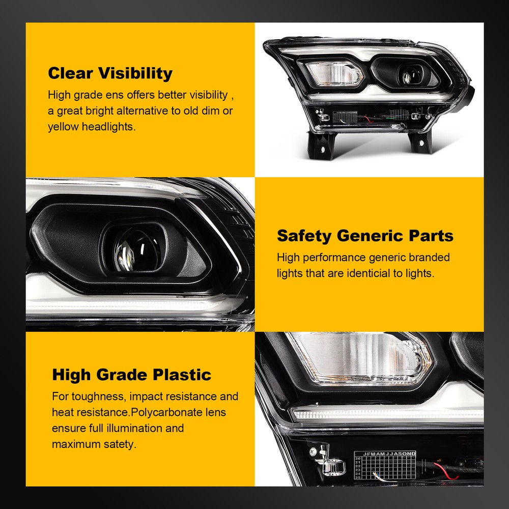 [LED DRL Type] Left Driver Side Headlight Assembly For 2021-2024 Dodge Durango