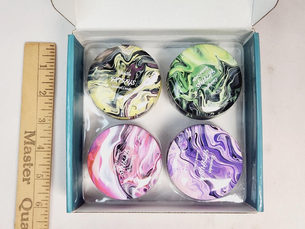 Hithy's Scented Soy Candles Pack of 4 - Complete, Multicolor