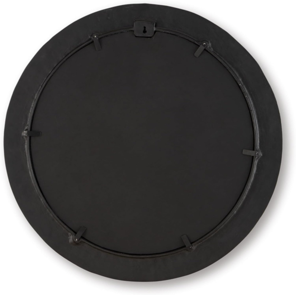 Black Wall Mounted Aluminum Accent Mirror with Thick Frame by Ashley