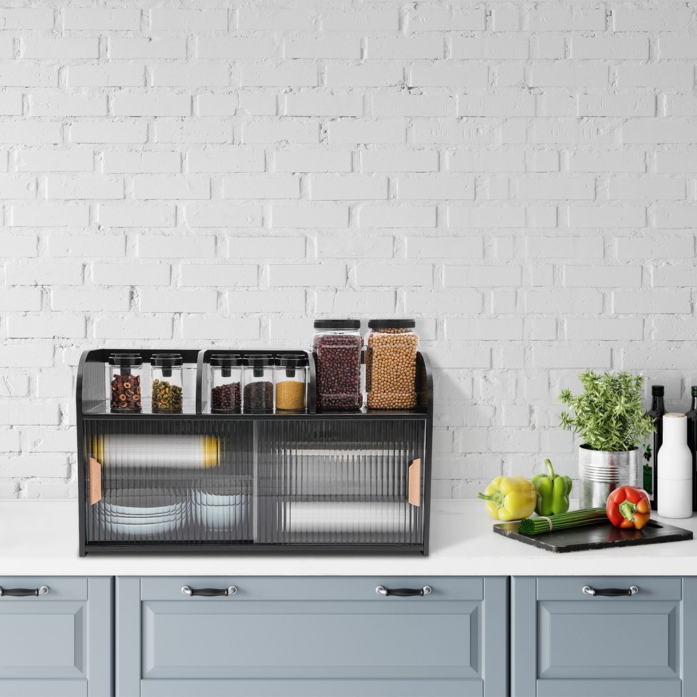 Black Storage Cabinet with Adjustable Shelves for Multi-Purpose Use