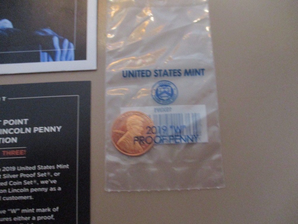 2019-W CENT WITH ENVELOPE & COA- PROOF-UNSEARCHED I BOUGHT FROM MINT- FREE SHIP