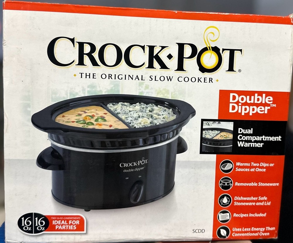 Crock-Pot Double Dipper Dual Compartment Warmer, 16oz + 16oz, SCDD