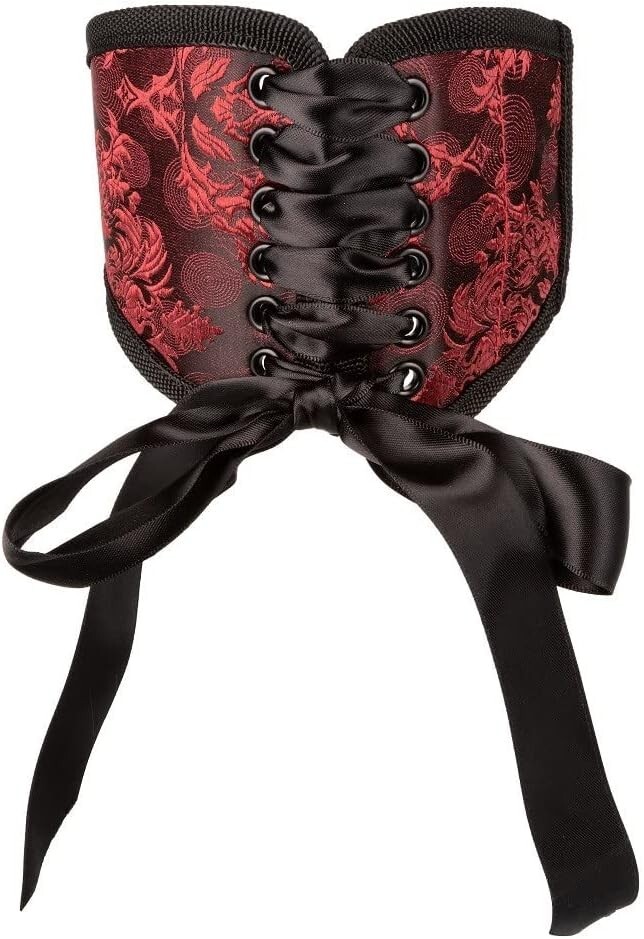BE NAUGHTY SCANDAL POSTURE COLLAR & CHAIN WITH CUFFS SET ADJUSTABLE
