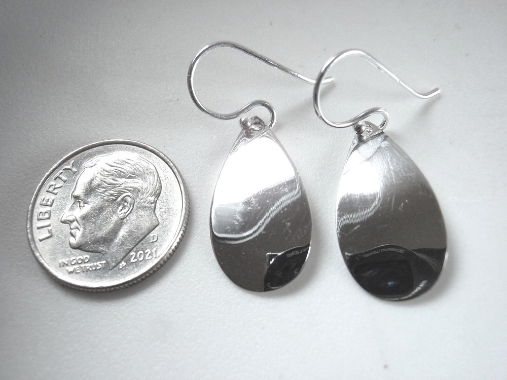 Silver Teardrops 925 Sterling Silver Dangle Earrings with Maximum Reflection
