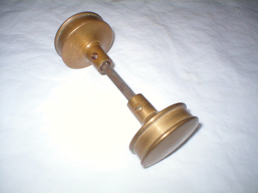 Antique Solid Brass Doorknob Pair